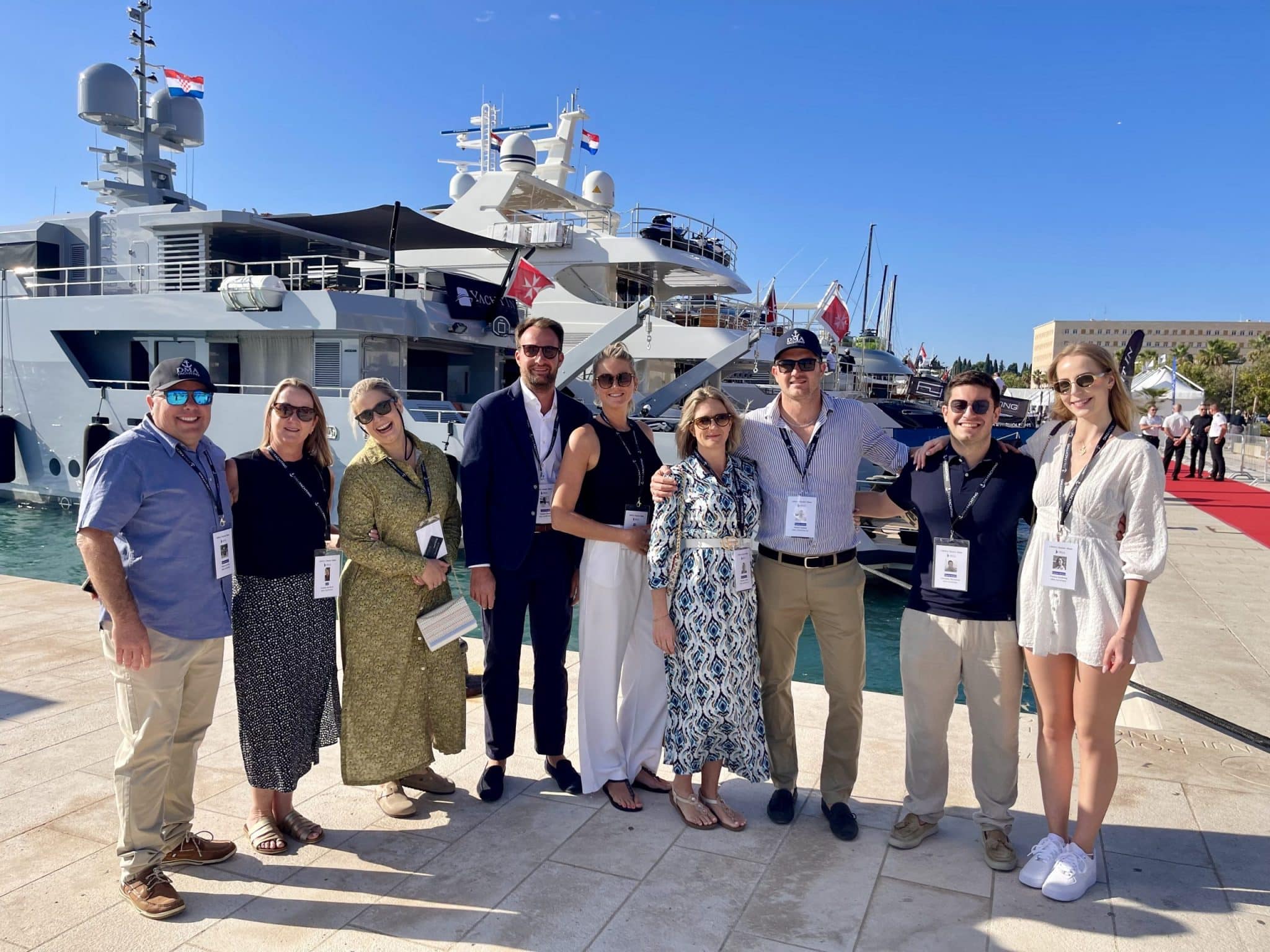 The DMA Yachting team at the CRO.YA Yacht Show in Split, Croatia