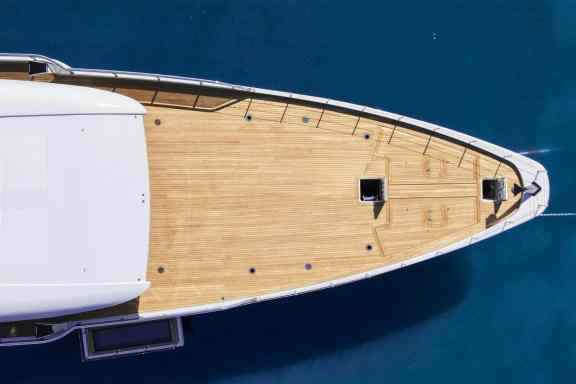 Superyacht bow from above