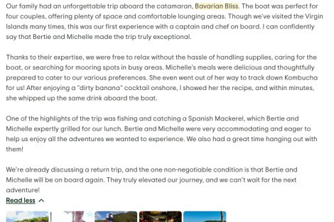 Review img # 18 of the yacht Bavarian Bliss