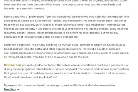 Review img # 19 of the yacht Bavarian Bliss