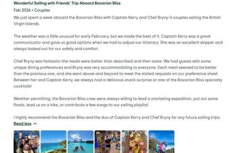 Review img # 13 of the yacht Bavarian Bliss